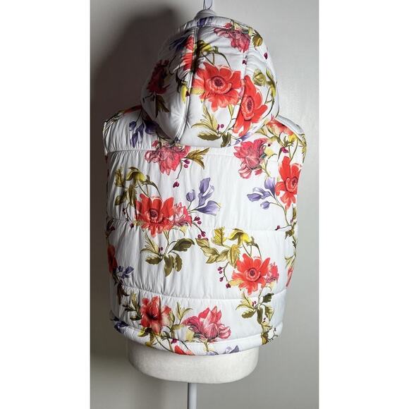 Anthropologie X Daily Practice Hooded Floral Boxy‎ Zip Up Puffer Vest Size Small - Picture 5 of 13